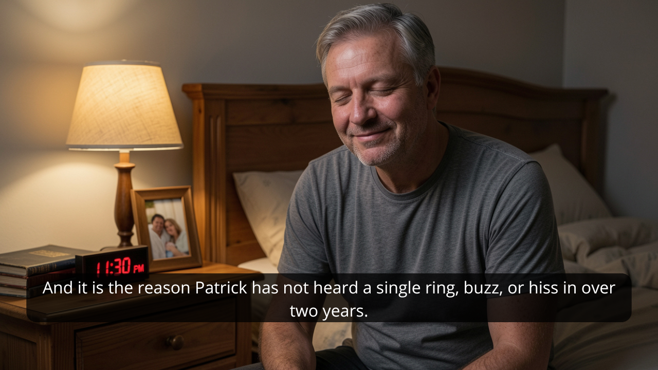 Man suffering from tinnitus ear ringing